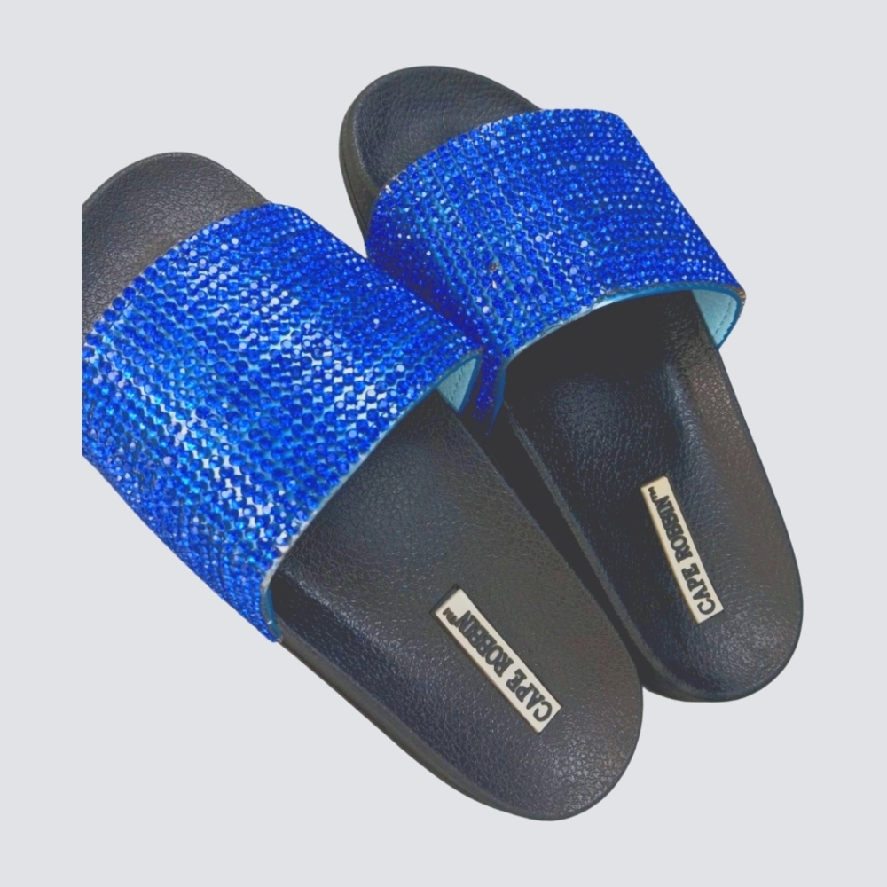 Cape Robbin Blue and Black Rhinestone Sandals